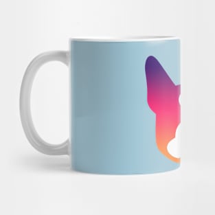 Boston Terrier face ombre orange, pink and purple - bold Boston silhouette - copyright Smooshface United - Boston Terrier gift Mug